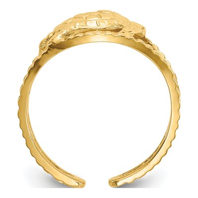 14K Yellow Gold Turtle Toe Ring – view 3