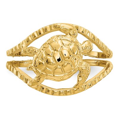14K Yellow Gold Turtle Toe Ring – view 5