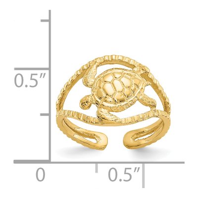 14K Yellow Gold Turtle Toe Ring – view 6