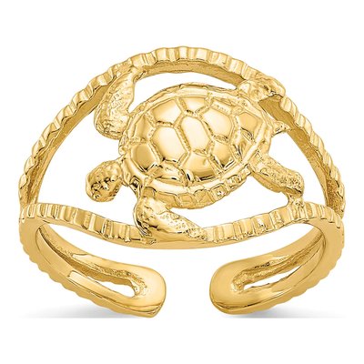 14K Yellow Gold Turtle Toe Ring