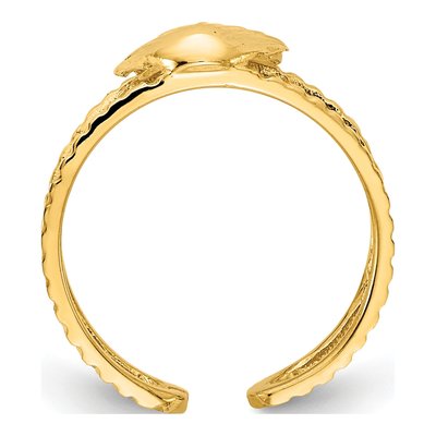14K Yellow Gold Sea Shell Toe Ring – view 3