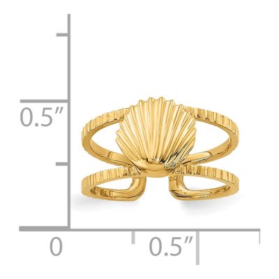 14K Yellow Gold Sea Shell Toe Ring – view 6