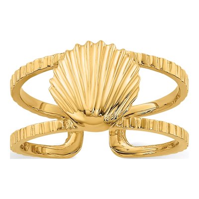 14K Yellow Gold Sea Shell Toe Ring