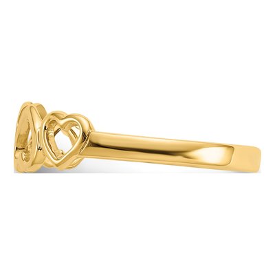 14K Yellow Gold Hearts Ring – view 5