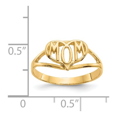 14K Yellow Gold MOM Heart Ring – view 4