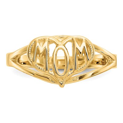14K Yellow Gold MOM Heart Ring – view 6