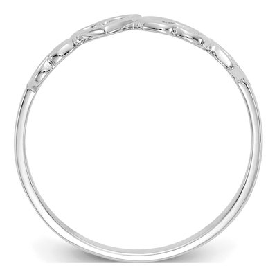 14K White Gold Hearts Ring – view 2