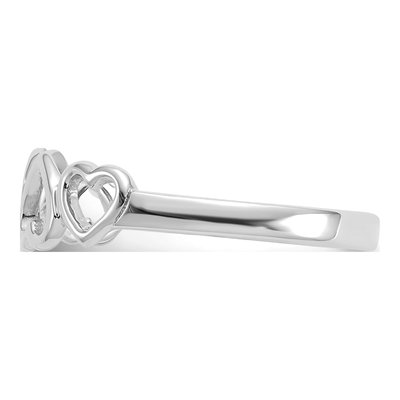 14K White Gold Hearts Ring – view 3