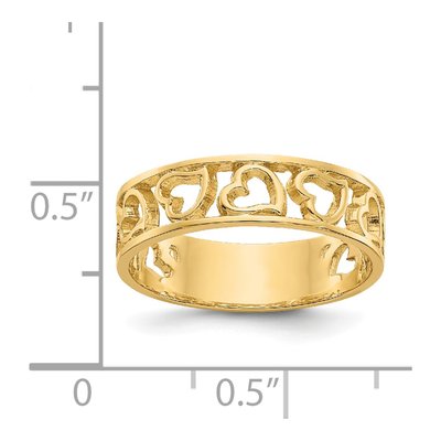 14K Yellow Gold Hearts Ring – view 4