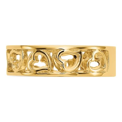 14K Yellow Gold Hearts Ring – view 5