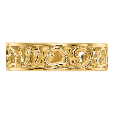 14K Yellow Gold Hearts Ring – view 6