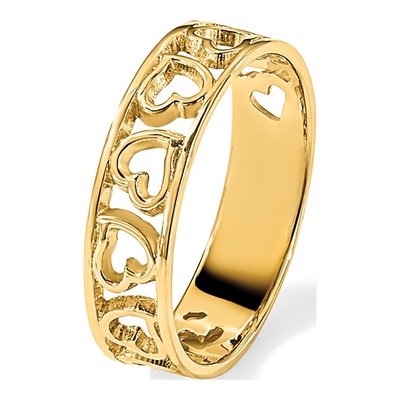 14K Yellow Gold Hearts Ring – view 8