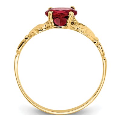 14K Yellow Gold January CZ Claddagh Birthstone Ring – view 2
