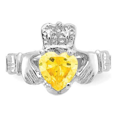 14K White Gold Claddagh Ring – view 5