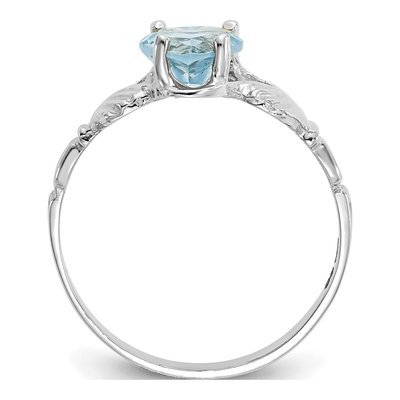 14K White Gold December CZ Heart Claddagh Ring – view 2