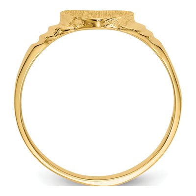 14K Yellow Gold Kids' Heart Signet Ring – view 3