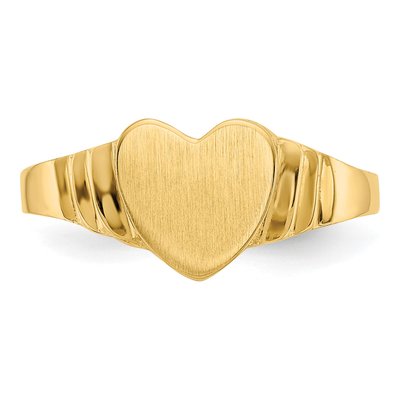 14K Yellow Gold Kids' Heart Signet Ring – view 6