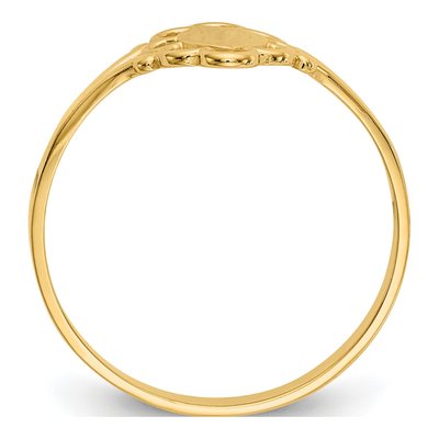 14K Yellow Gold Kids' Filigree Signet Ring – view 3