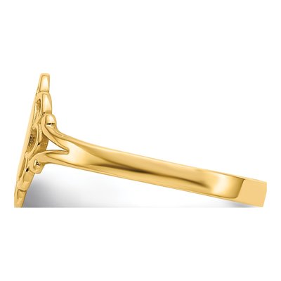 14K Yellow Gold Kids' Filigree Signet Ring – view 5