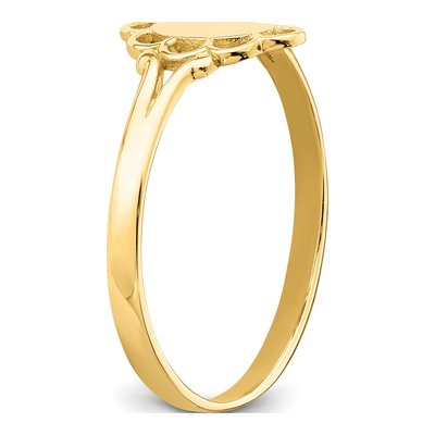 14K Yellow Gold Kids' Filigree Signet Ring – view 7
