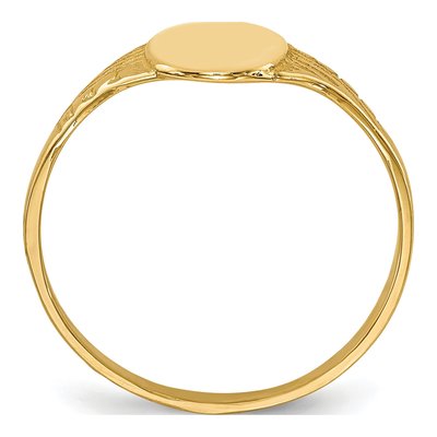 14K Yellow Gold Kids' Oval Signet Ring – view 3