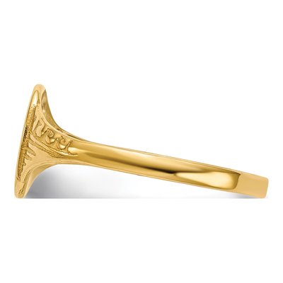 14K Yellow Gold Kids' Oval Signet Ring – view 4