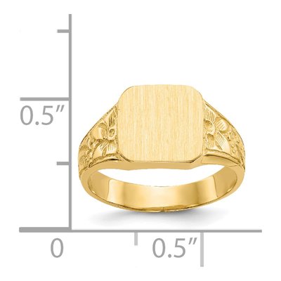 14K Yellow Gold Kids' Square Signet Ring – view 3
