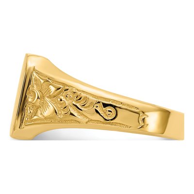 14K Yellow Gold Kids' Square Signet Ring – view 4