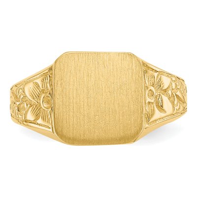 14K Yellow Gold Kids' Square Signet Ring – view 6