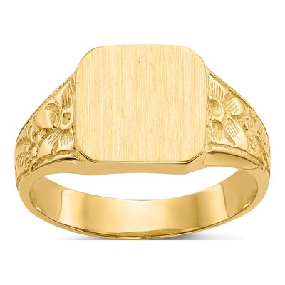 14K Yellow Gold Kids' Square Signet Ring