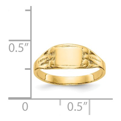 14K Yellow Gold Baby Signet Ring – view 4