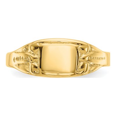 14K Yellow Gold Baby Signet Ring – view 6