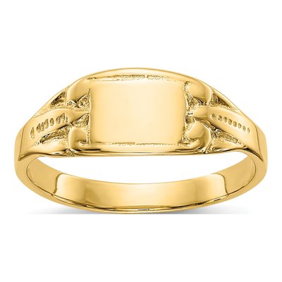 14K Yellow Gold Baby Signet Ring