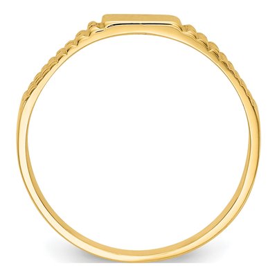14K Yellow Gold Kids' Signet Ring – view 3
