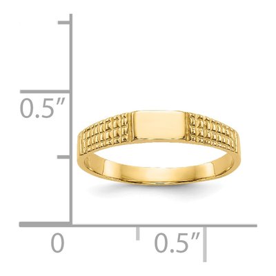 14K Yellow Gold Kids' Signet Ring – view 4