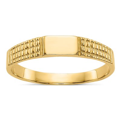 14K Yellow Gold Kids' Signet Ring