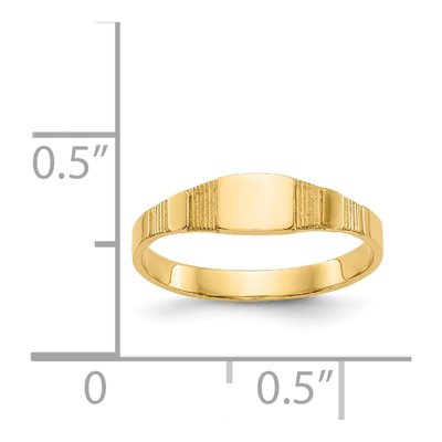 14K Yellow Gold Baby Square Signet Ring – view 4