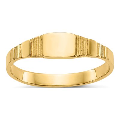 14K Yellow Gold Baby Square Signet Ring
