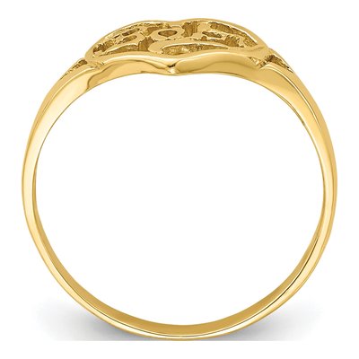 14K Yellow Gold Cut-Out Heart Baby Ring – view 3