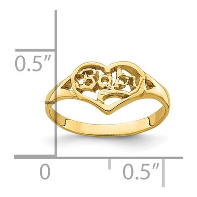 14K Yellow Gold Cut-Out Heart Baby Ring – view 4