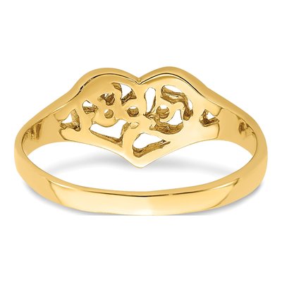 14K Yellow Gold Cut-Out Heart Baby Ring – view 7