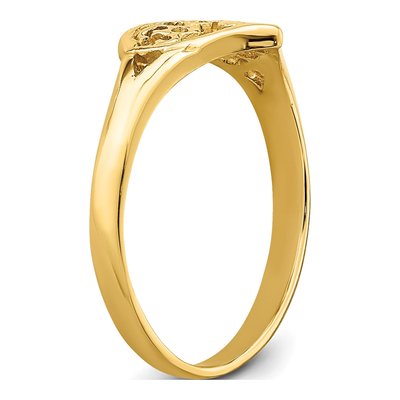 14K Yellow Gold Cut-Out Heart Baby Ring – view 8