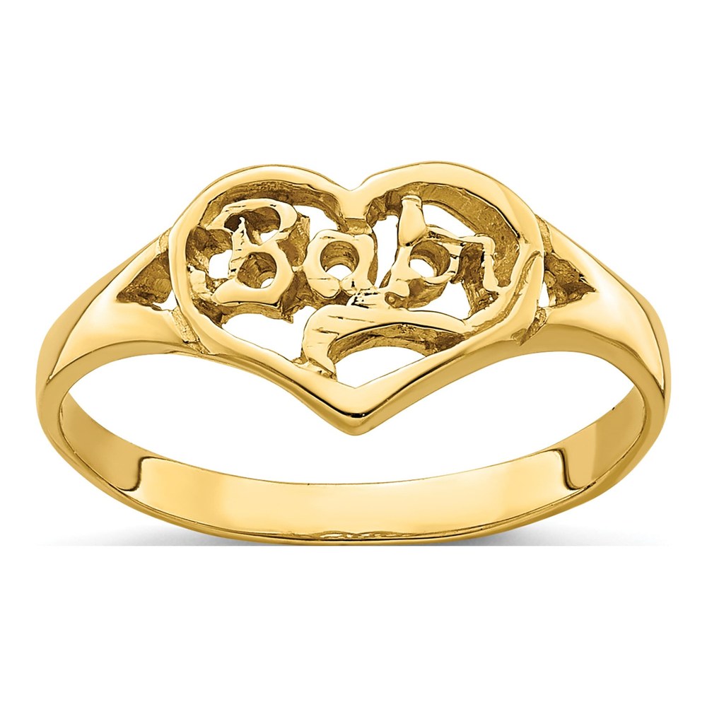14K Yellow Gold Cut-Out Heart Baby Ring