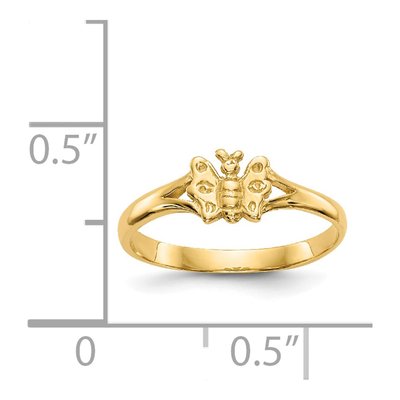 14K Yellow Gold Butterfly Baby Ring – view 4