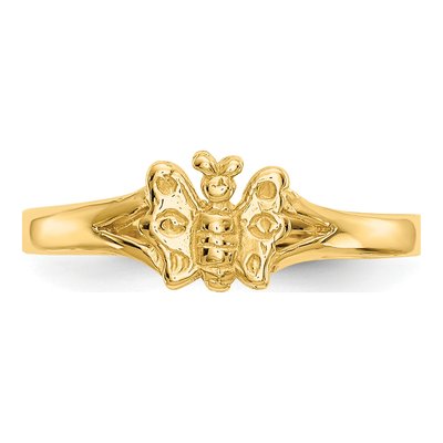 14K Yellow Gold Butterfly Baby Ring – view 6