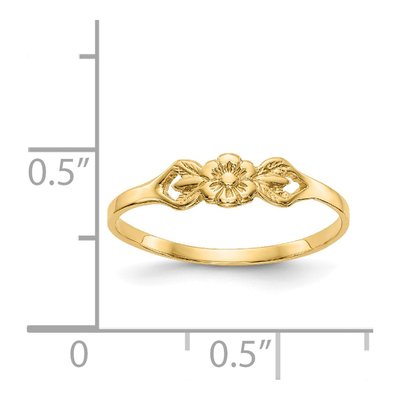 14K Yellow Gold Flower Baby Ring – view 3