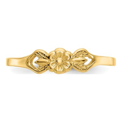 14K Yellow Gold Flower Baby Ring – view 5