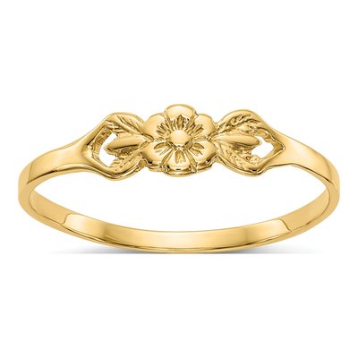 14K Yellow Gold Flower Baby Ring