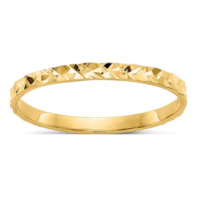 14K Yellow Gold Diamond-Cut Baby Ring