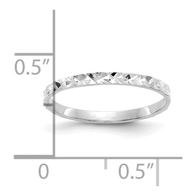 14K White Gold Diamond-Cut Baby Ring – view 3